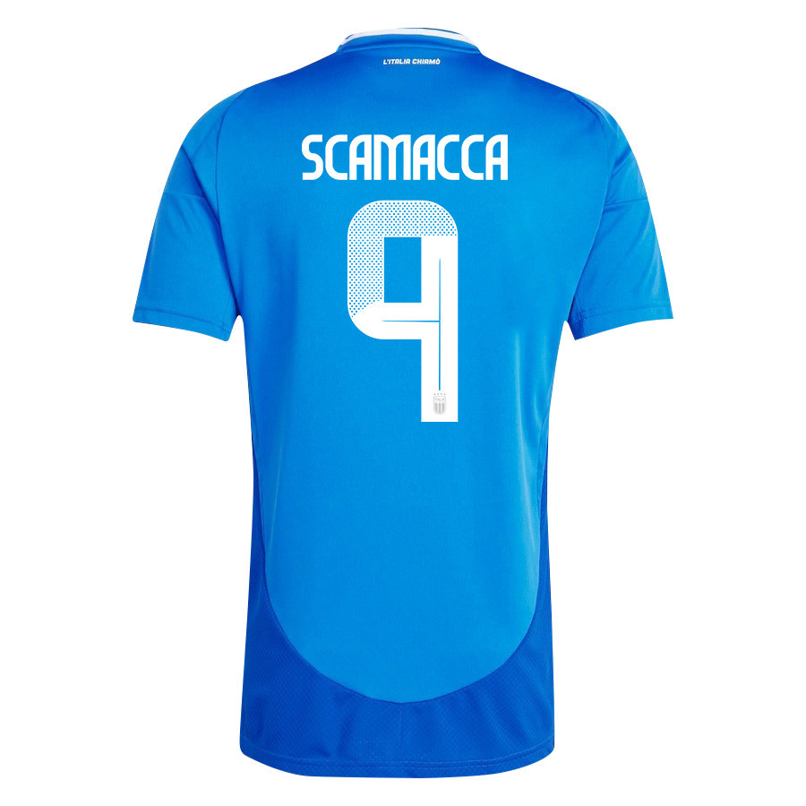 Gianluca Scamacca 9 Italy National Team 2024/25 Home Men Jersey - Blue