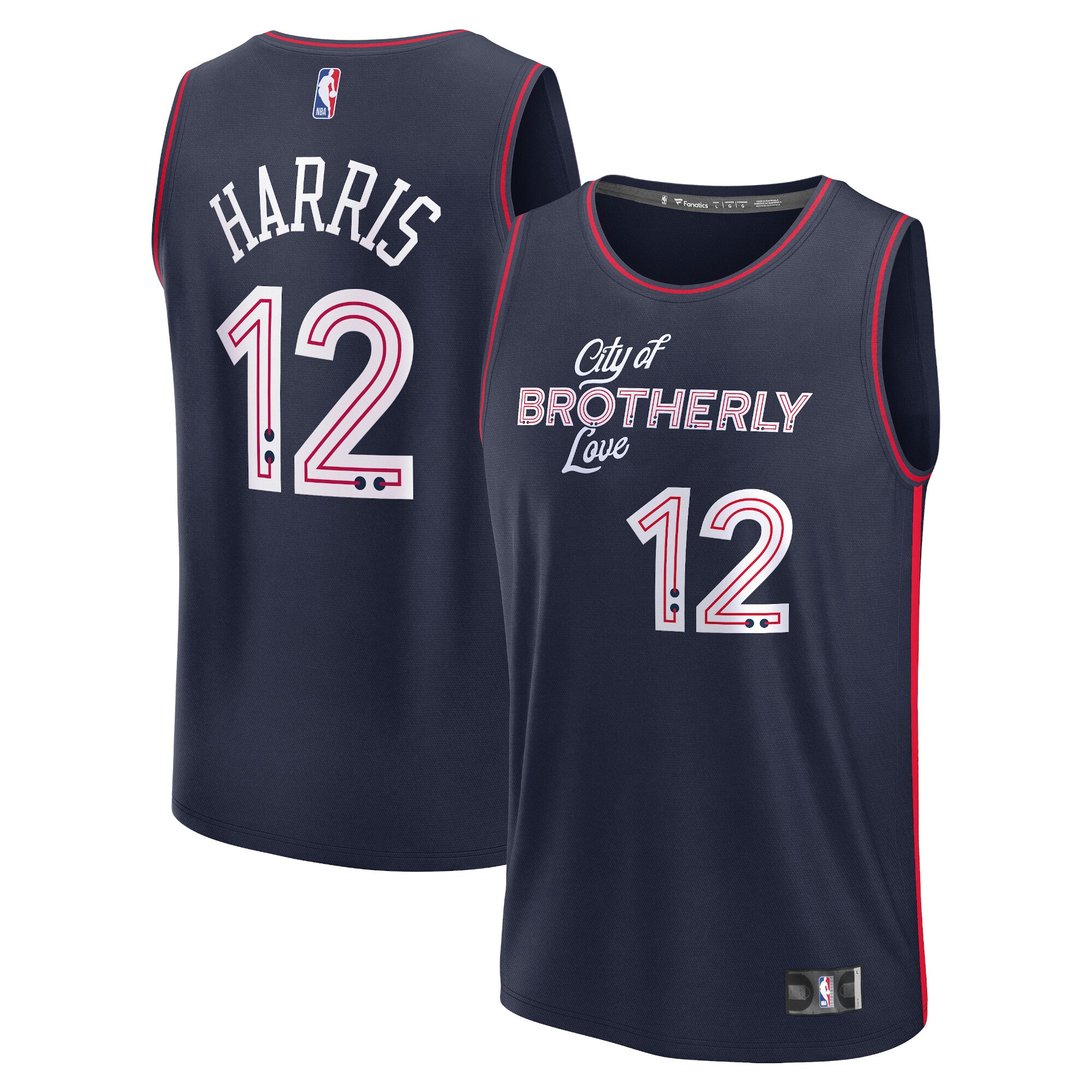 Tobias Harris Philadelphia 76ers Fanatics Fast Break Jersey - Navy - City Edition