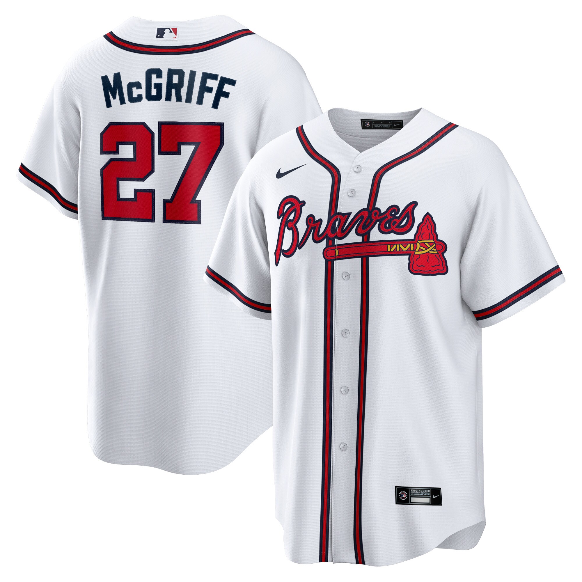 Fred McGriff Atlanta Braves  2023 Hall of Fame Inline Replica Jersey - White