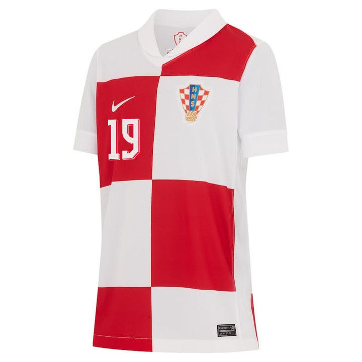 Borna Sosa 19 Croatia National Team 2024 Home YOUTH Jersey - White