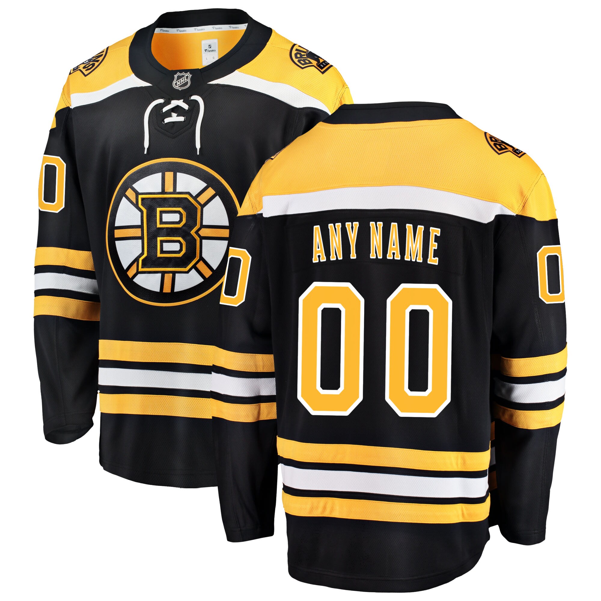 Boston Bruins Fanatics Home Breakaway Custom Jersey - Black