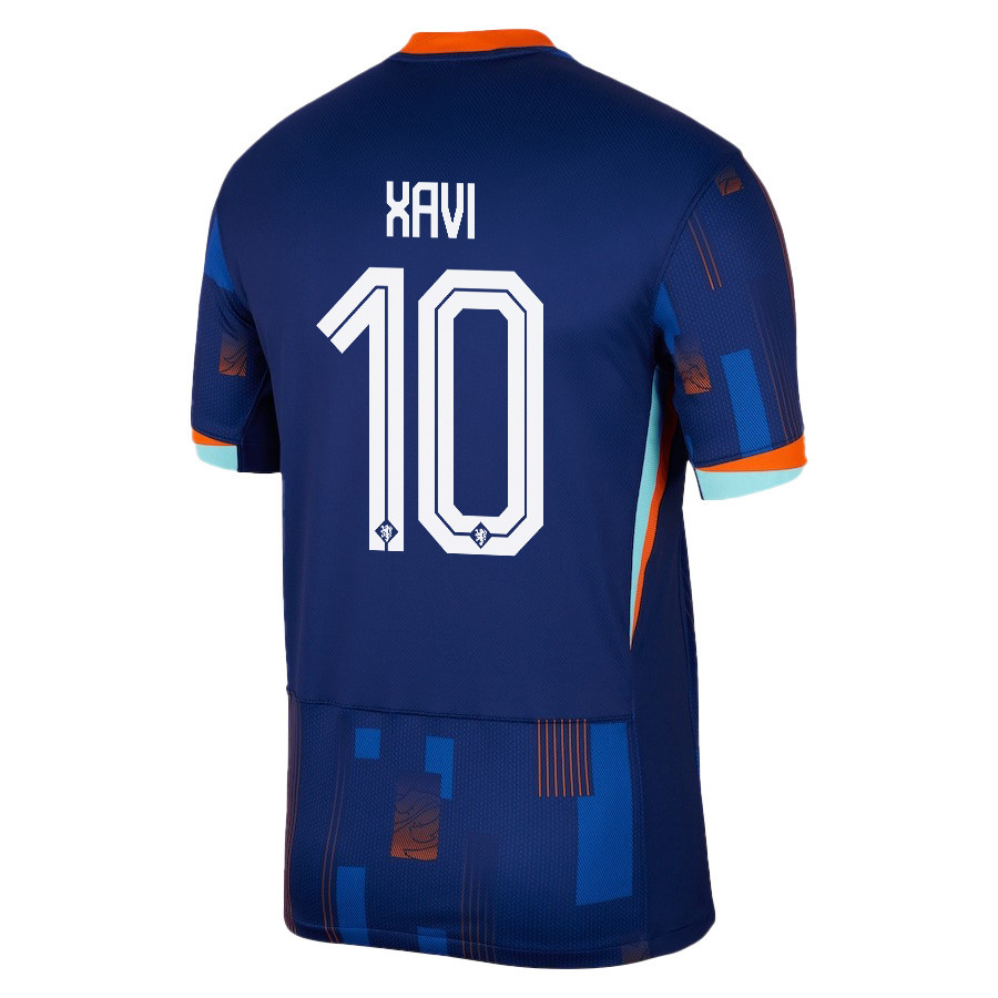 Xavi Simons 10 Netherlands National Team 2024/25 Away Men Jersey - Navy