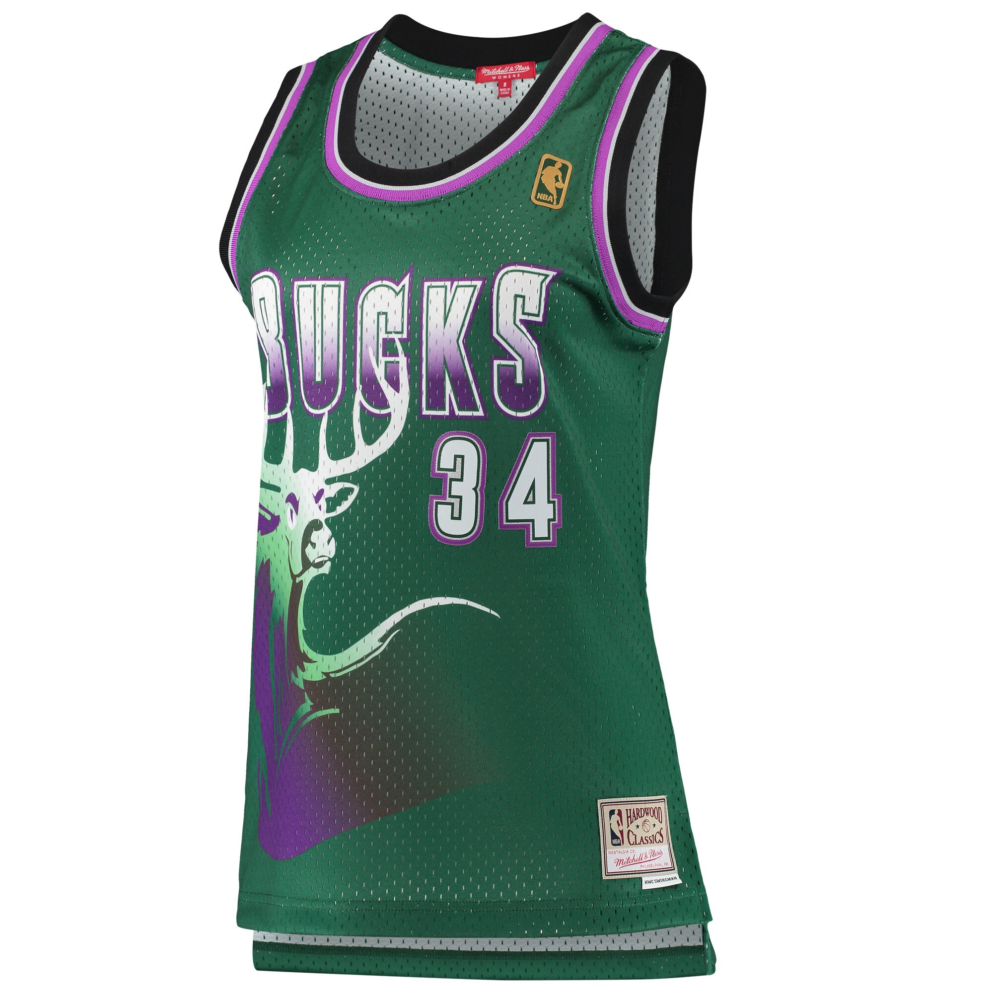 Ray Allen Milwaukee Bucks Mitchell & Ness Women's 1996\/97 Hardwood Classics Swingman Jersey - Green