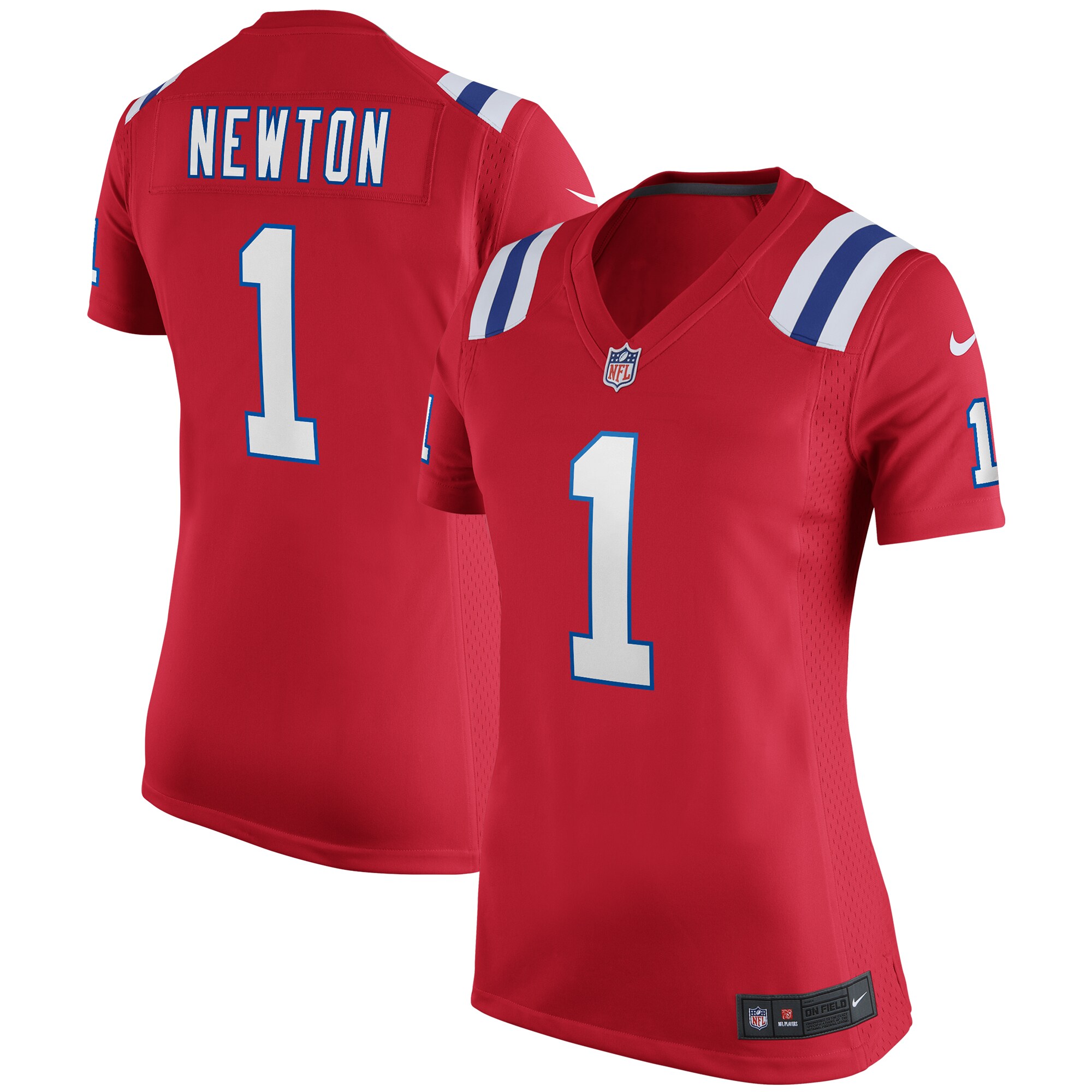 Cam Newton New England Patriots  Women's Alternate Game Jersey - Red