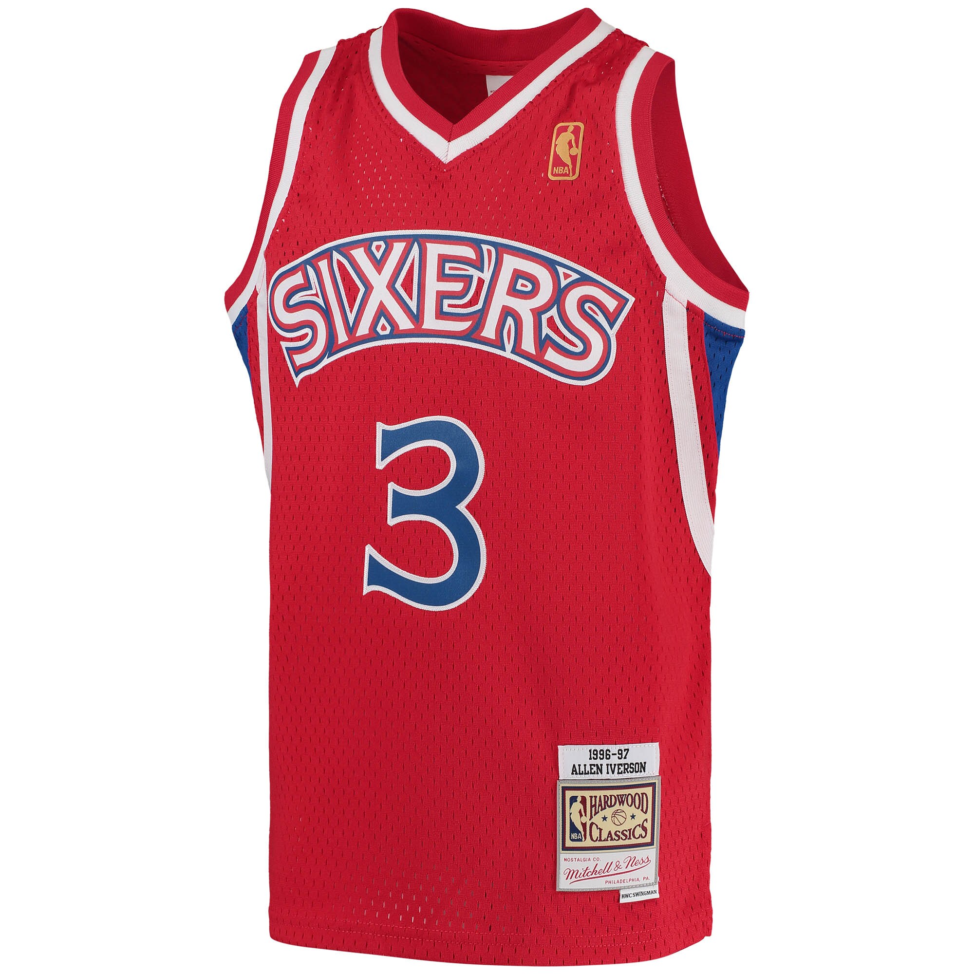 Allen Iverson Philadelphia 76ers Mitchell & Ness Youth 1996\/97 Hardwood Classics Swingman Throwback Jersey - Red