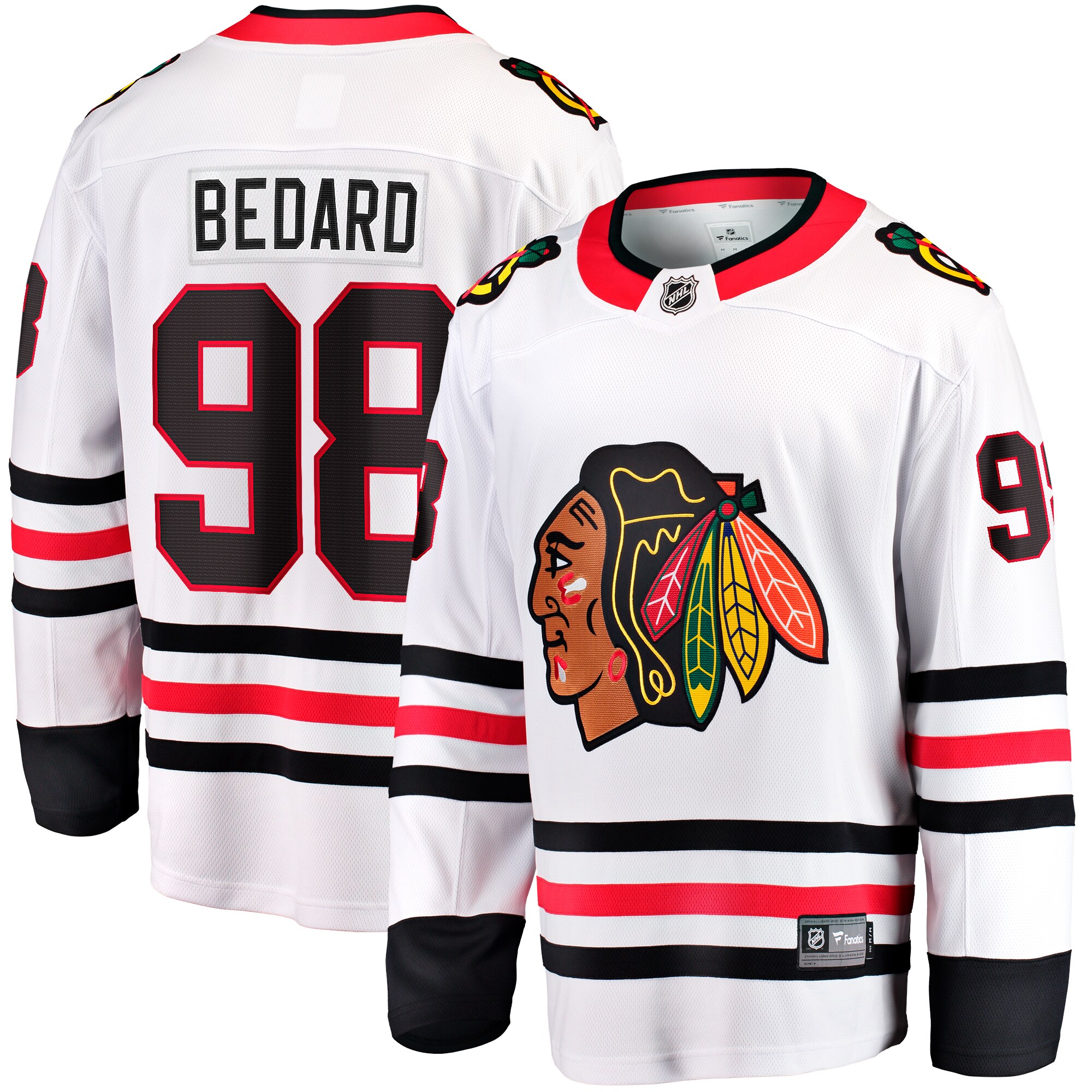 Connor Bedard Chicago Blackhawks Fanatics Away Breakaway Player Jersey - White
