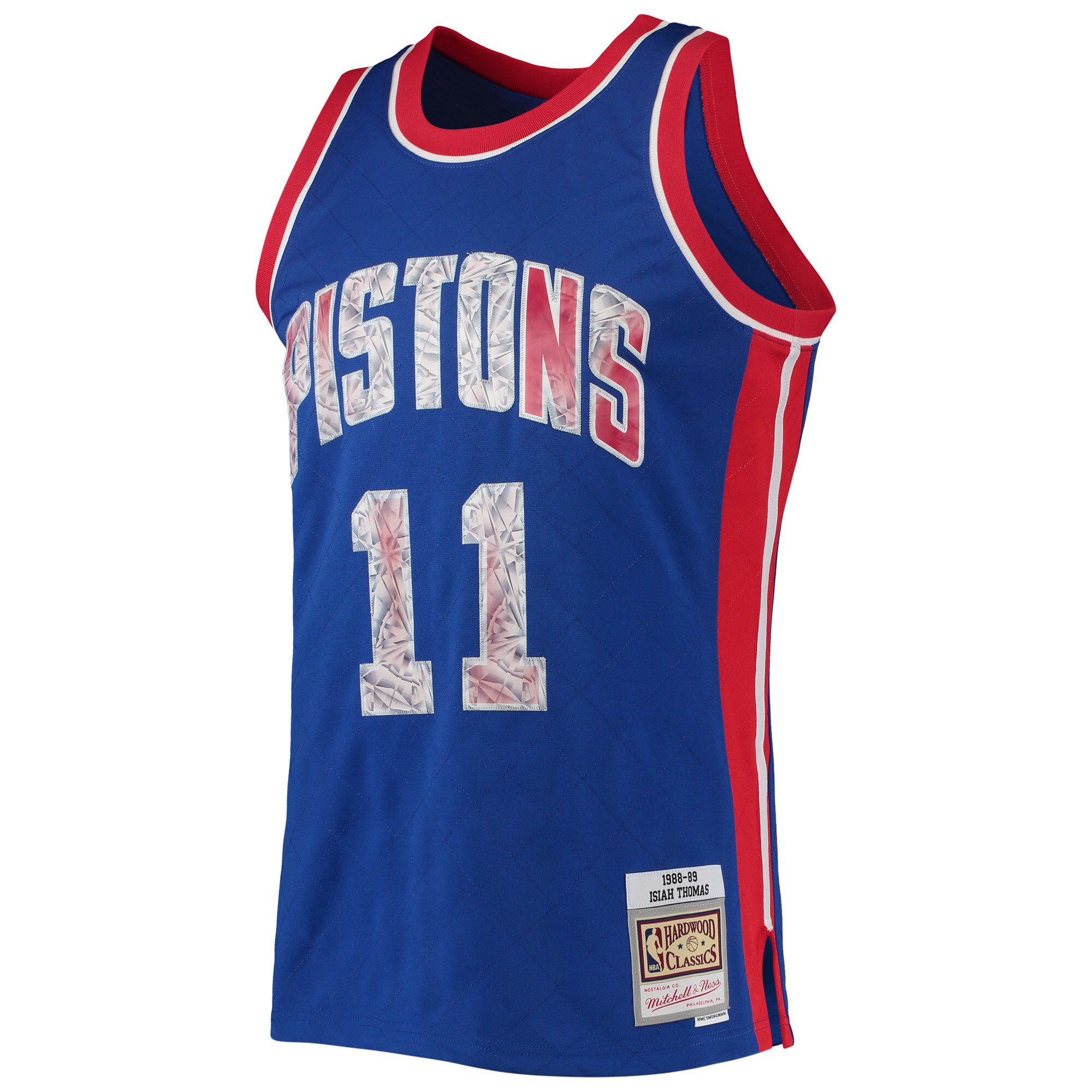 Isiah Thomas Detroit Pistons Mitchell & Ness 1988\/89 Hardwood Classics NBA 75th Anniversary Diamond Swingman Jersey - Blue