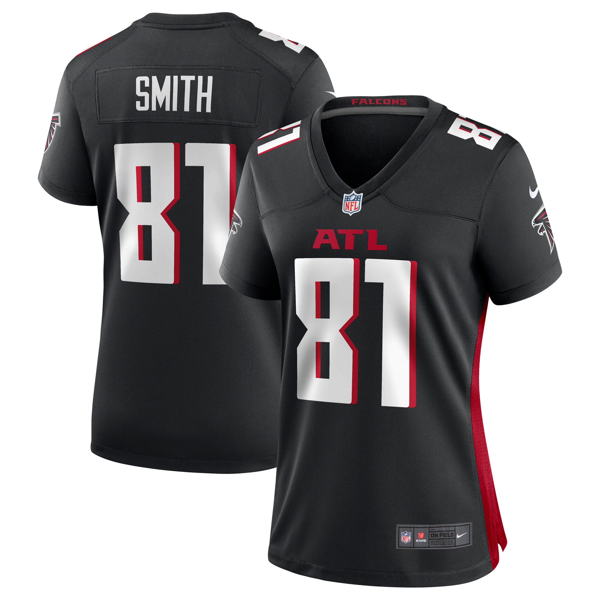 Jonnu Smith Atlanta Falcons  Women's Game Player Jersey - Black