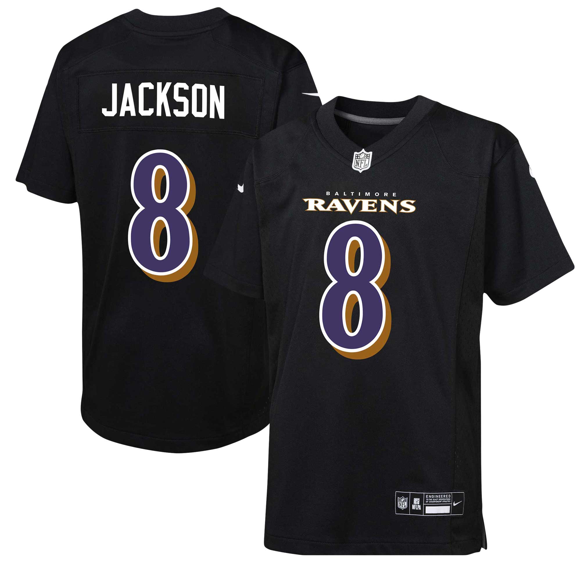 Lamar Jackson Baltimore Ravens  Youth Fashion Game Jersey - Black
