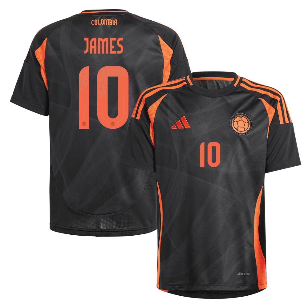 James Rodríguez 10 Colombia National Team 2024 Away YOUTH Jersey - Black