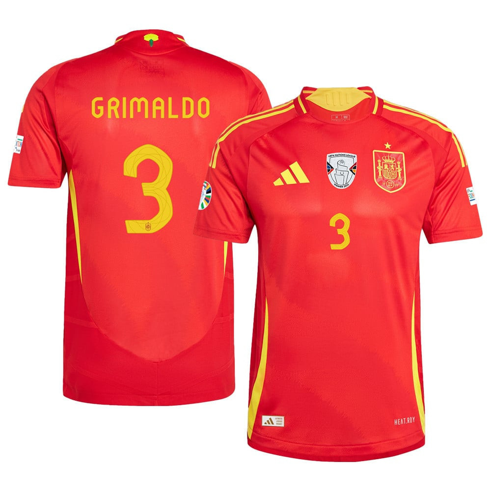 Álex Grimaldo 3 Spain National Team 2024 Home Men Jersey - Scarlet