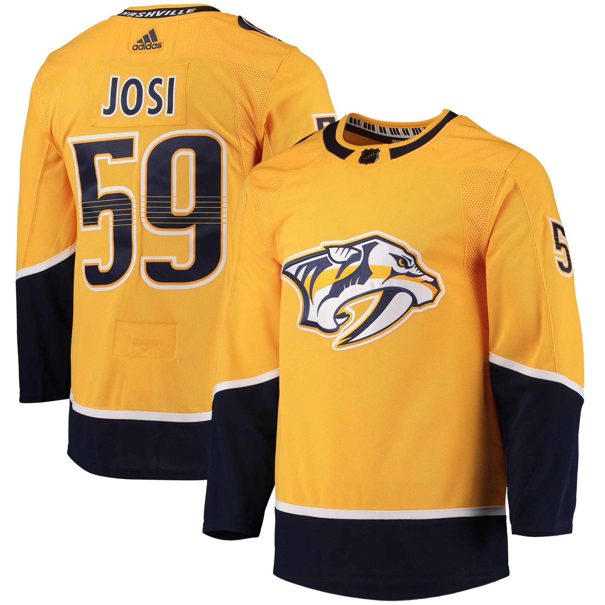 Roman Josi Nashville Predators adidas Home Primegreen Authentic Player Jersey - Gold