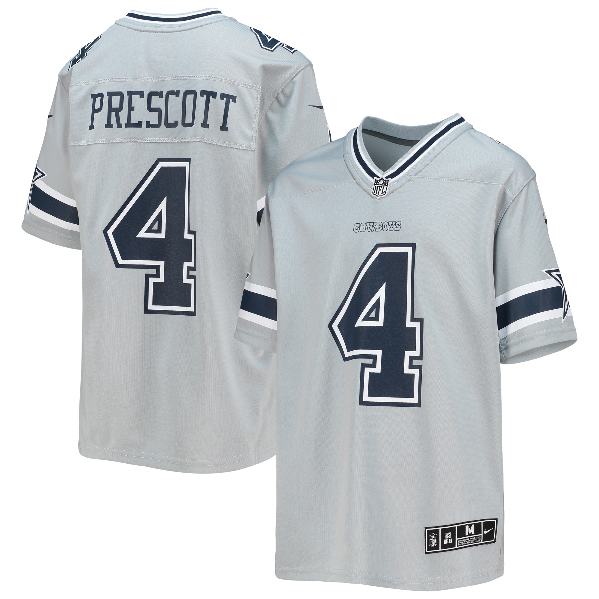 Dak Prescott Dallas Cowboys  Youth Inverted Team Game Jersey - Silver