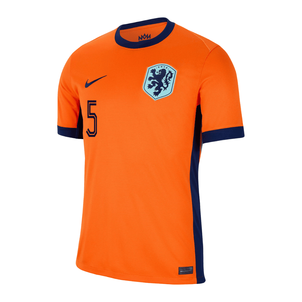 Nathan Aké 5 Netherlands National Team 2024 Home Men Jersey - Orange