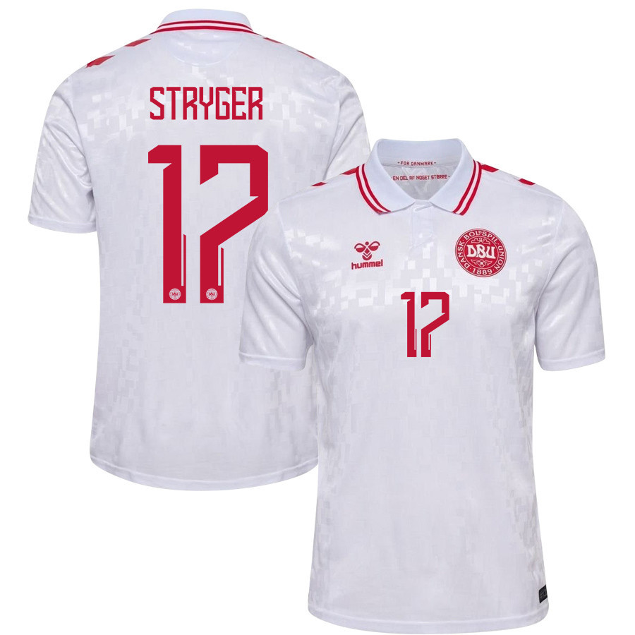 Jens Stryger 17 Denmark National Team 2024/25 Away Men Jersey - White