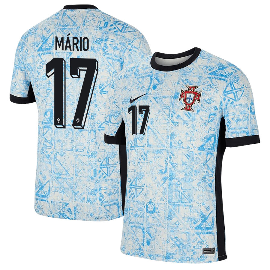 João Mário 17 Portugal National Team 2024/25 Away Men Jersey - Cream/Blue