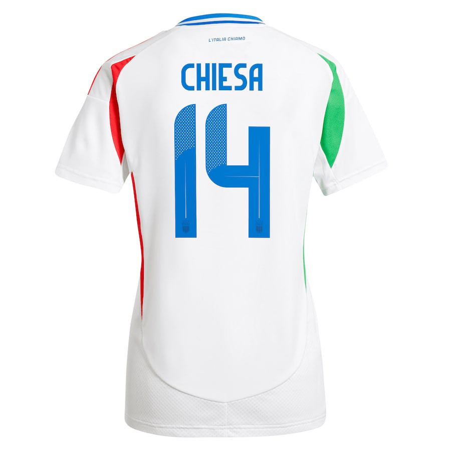 Federico Chiesa 14 Italy National Team 2024 Away Women Jersey - White