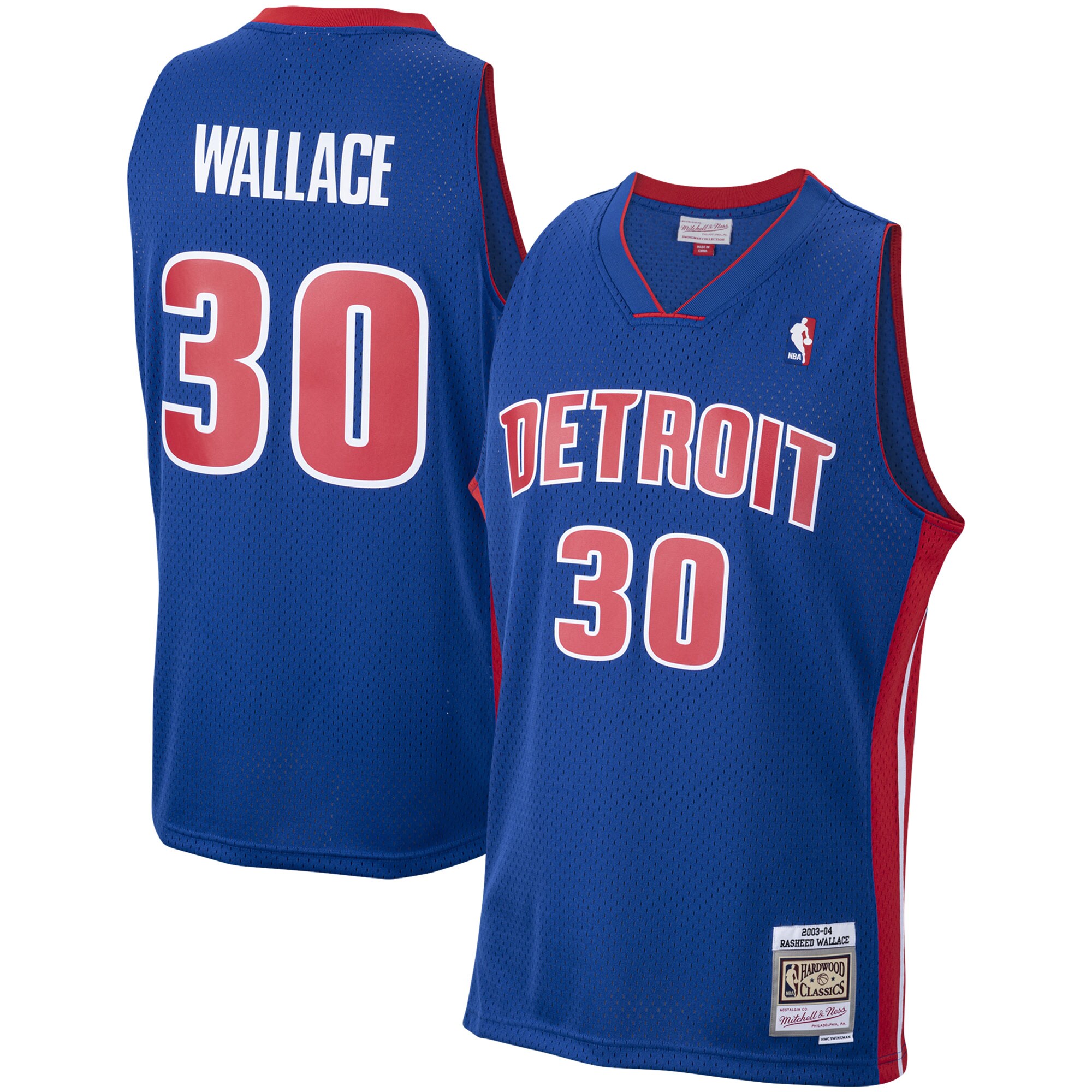 Rasheed Wallace Detroit Pistons Mitchell & Ness 2003\/04 Hardwood Classics Swingman Jersey - Royal
