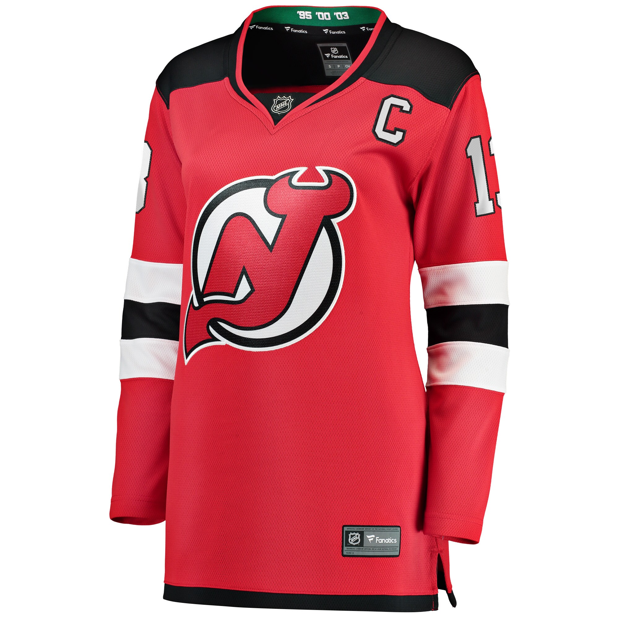 Nico Hischier New Jersey Devils Fanatics Women's Captain Patch Home Breakaway Jersey - Red