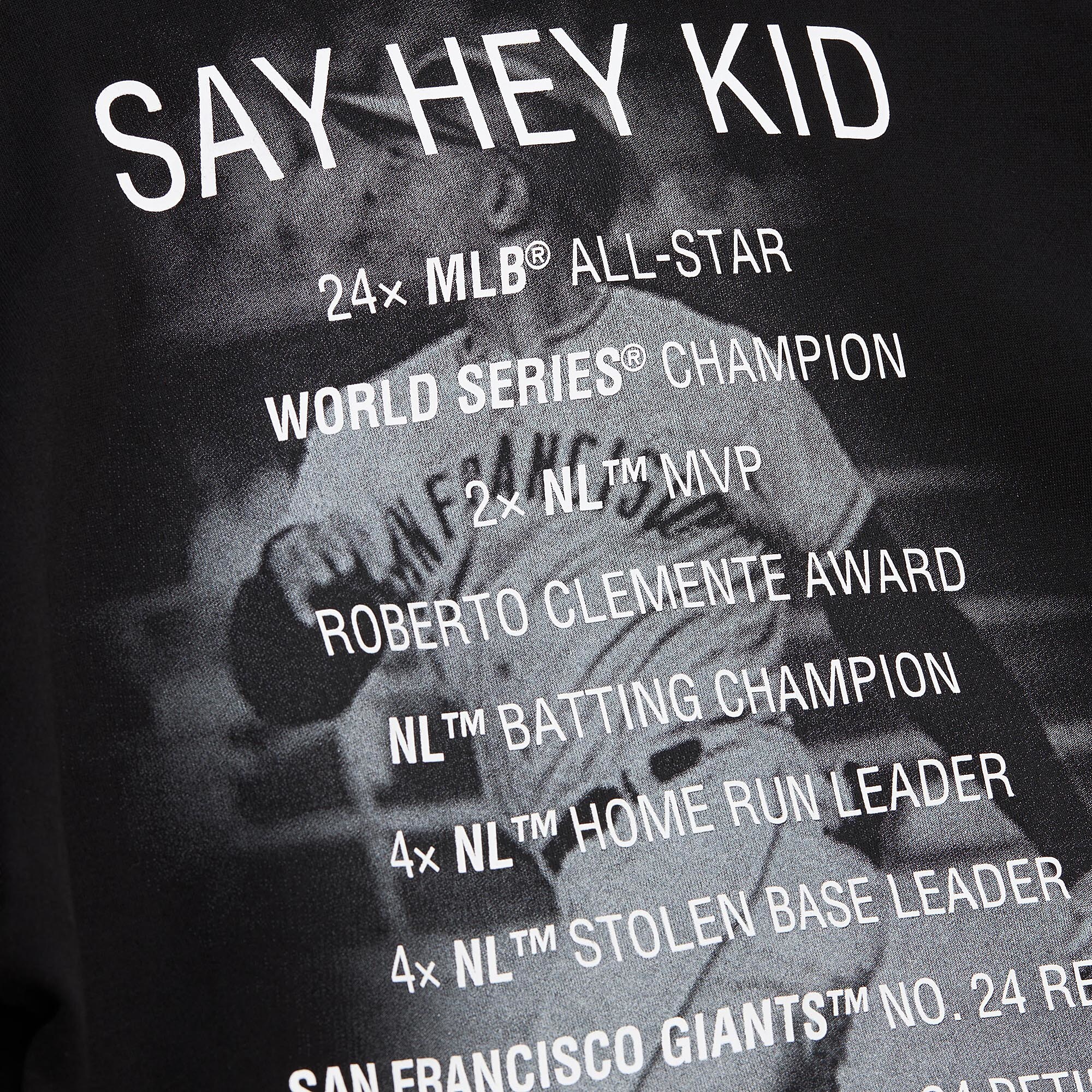 Willie Mays San Francisco Giants Mitchell & Ness Vintage Logo Name & Number Pullover Hoodie - Black