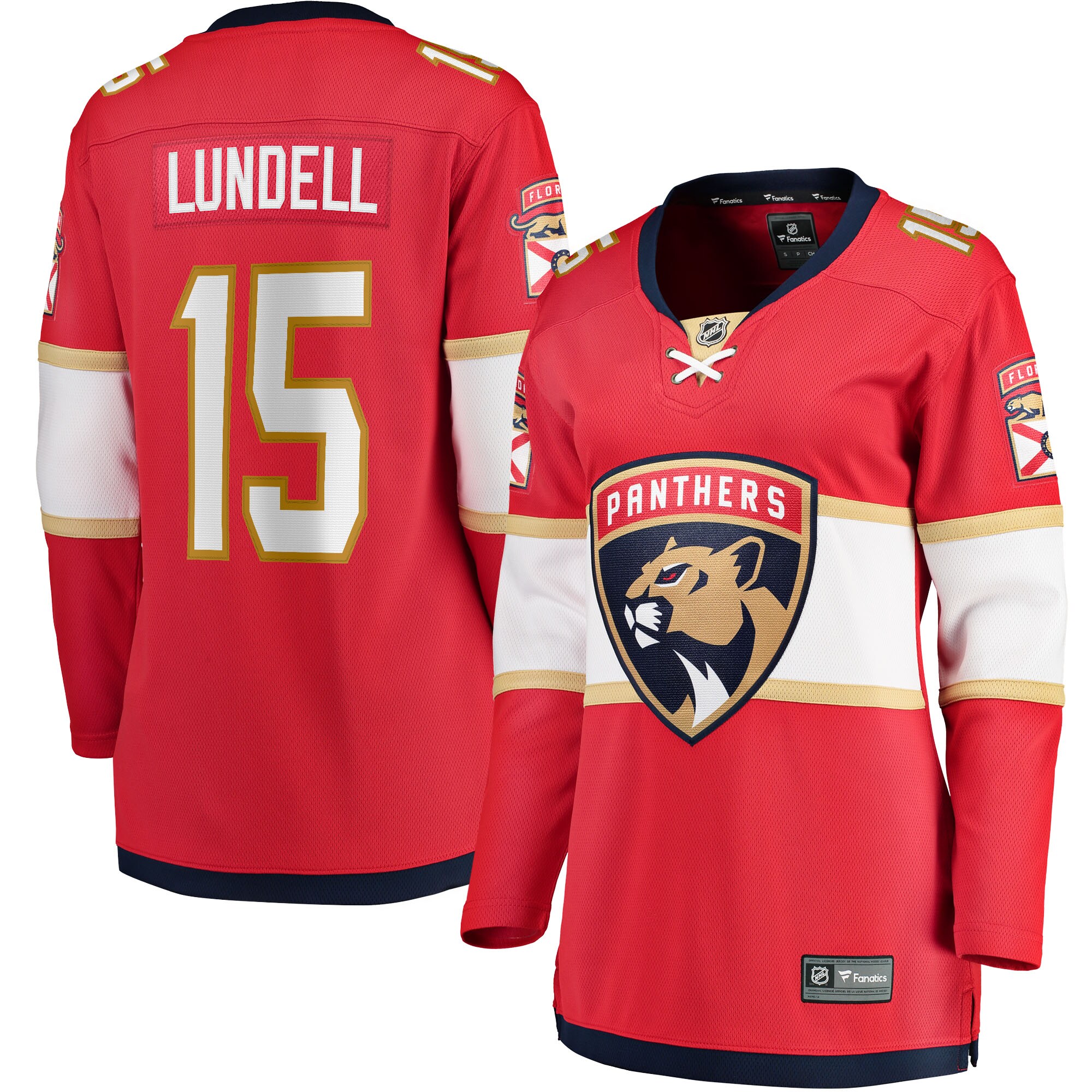 Anton Lundell Florida Panthers Fanatics Women's Home Breakaway Player Jersey - Red