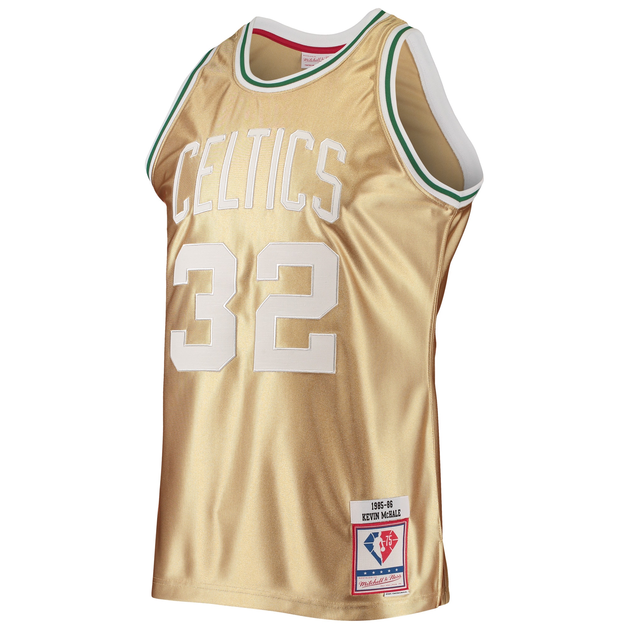 Kevin McHale Boston Celtics Mitchell & Ness 75th Anniversary 1985\/86 Hardwood Classics Swingman Jersey - Gold
