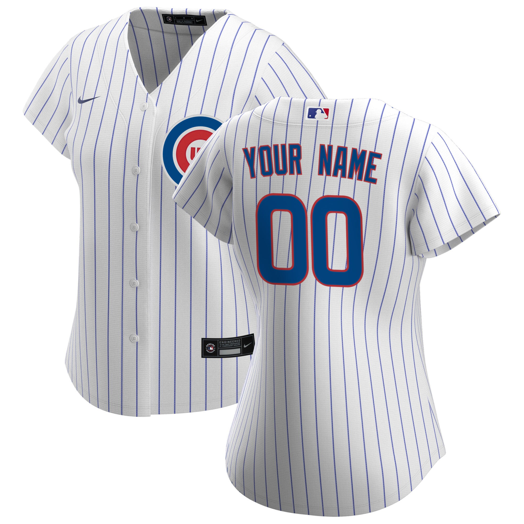 Chicago Cubs  Women's Home Replica Custom Jersey - White