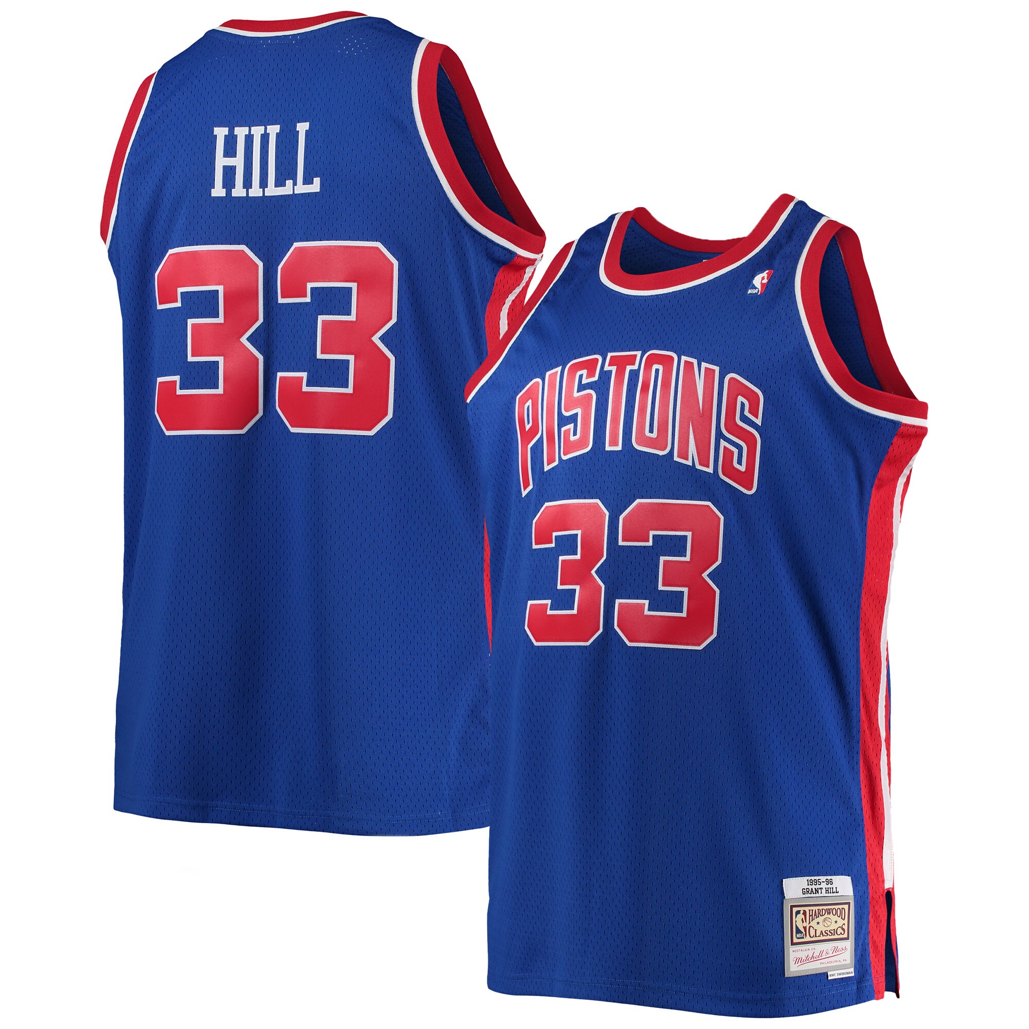Grant Hill Detroit Pistons Mitchell & Ness 1995\/96 Big & Tall Hardwood Classics Swingman Jersey - Blue