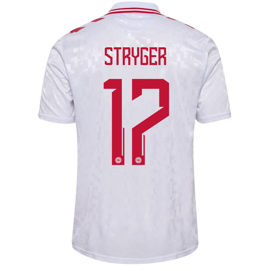 Jens Stryger 17 Denmark National Team 2024/25 Away Men Jersey - White