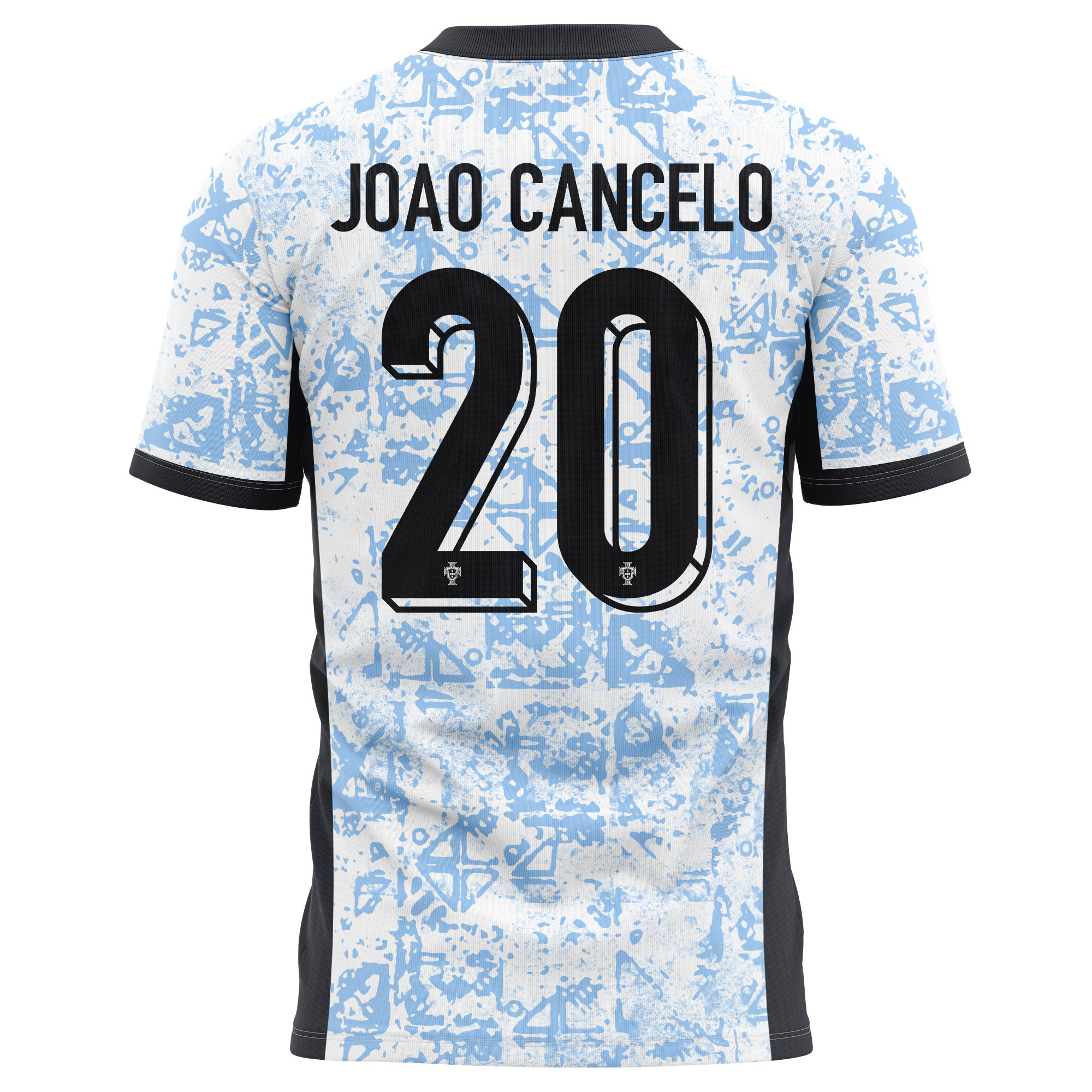 João Cancelo 20 Portugal National Team 2024/25 Away Kits AOP T-shirt - Cream/Blue