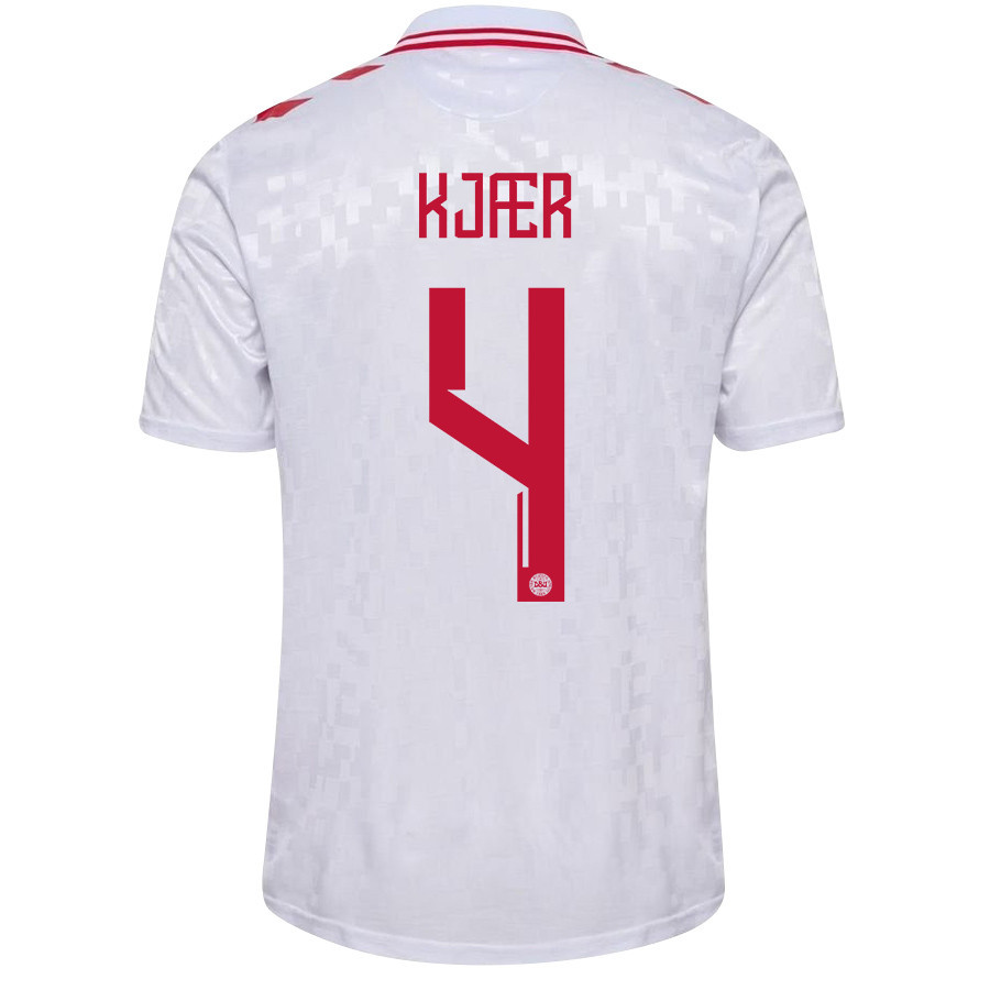 Simon Kjær 4 Denmark National Team 2024/25 Away Men Jersey - White