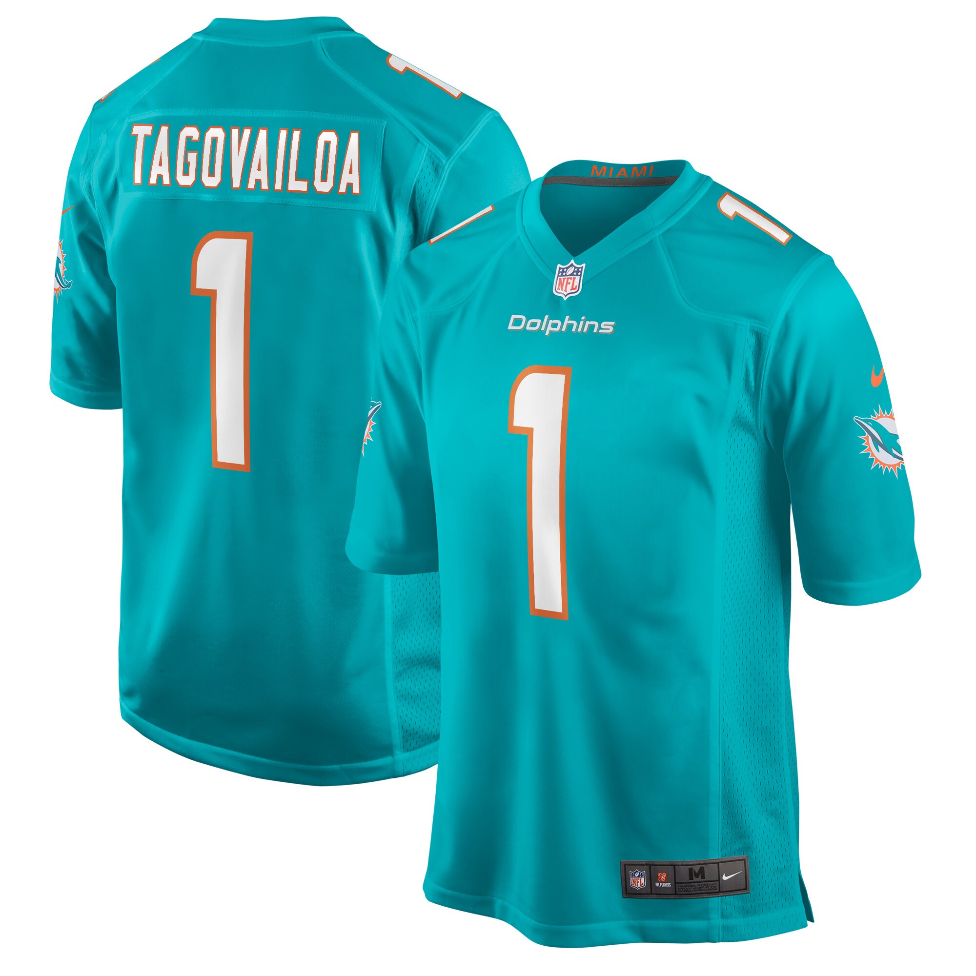 Tua Tagovailoa Miami Dolphins  Game Jersey - Aqua