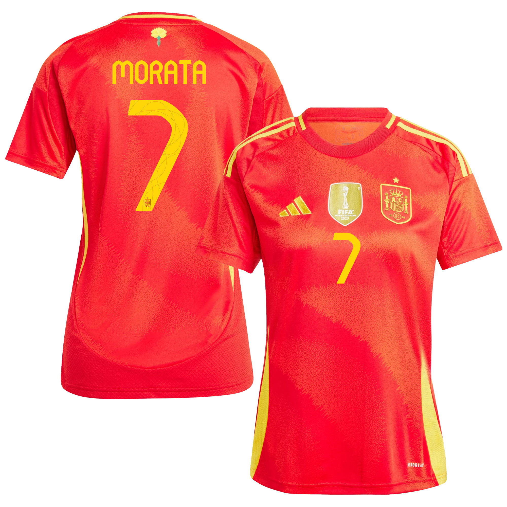 Álvaro Morata 7 Spain National Team 2024 Home WOMEN Jersey - Red