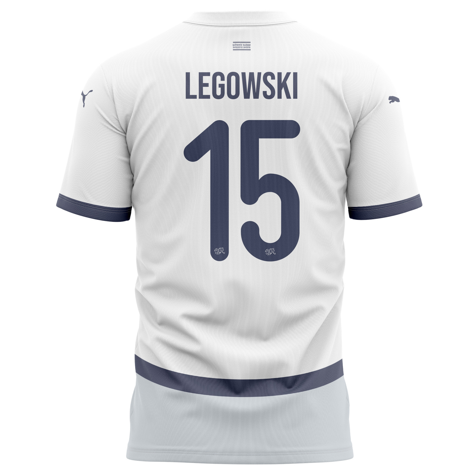 Djibril Sow 15 Switzerland National Team 2024/25 Away Kits AOP T-shirt - White