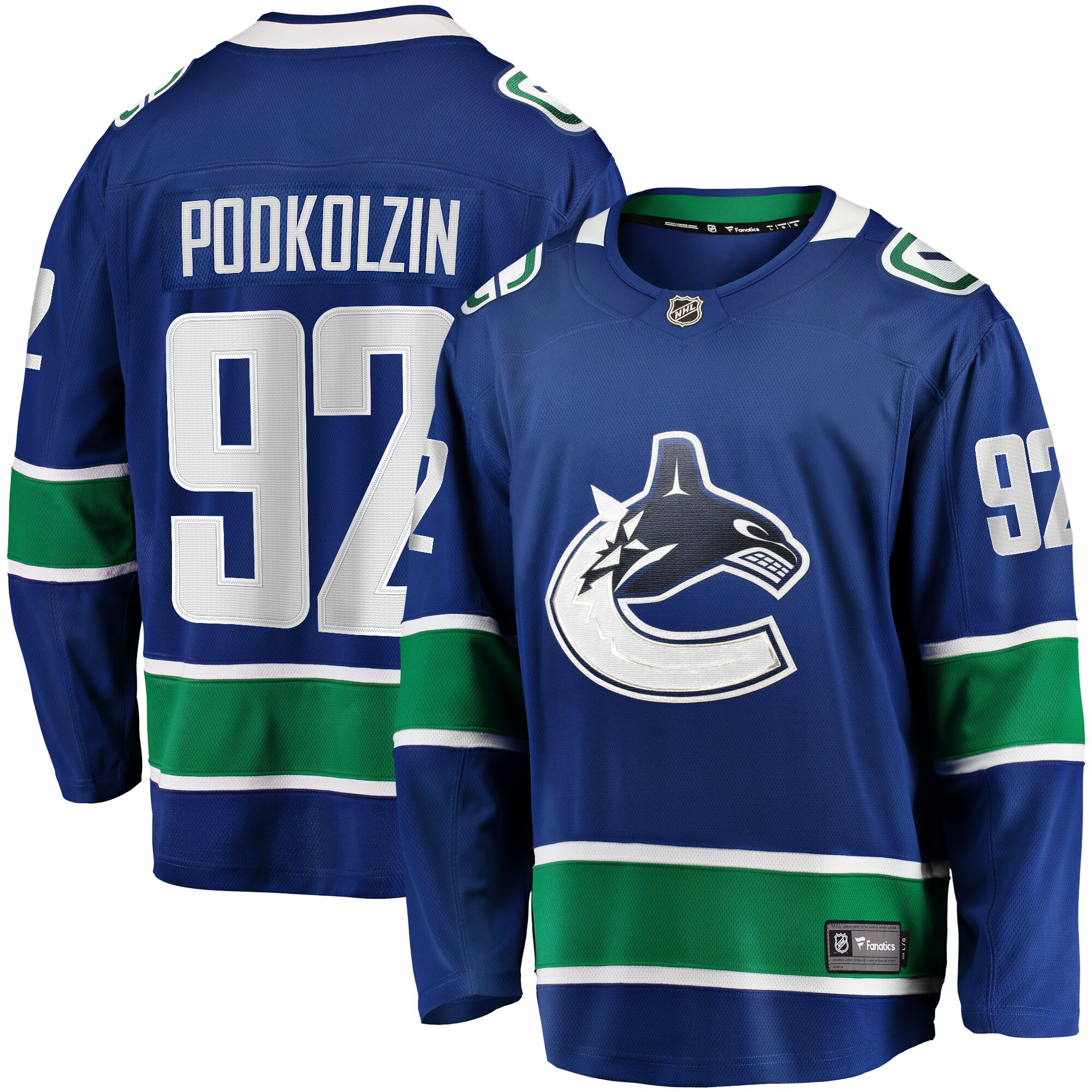 Vasily Podkolzin Vancouver Canucks Fanatics Home Premier Breakaway Player Jersey - Blue