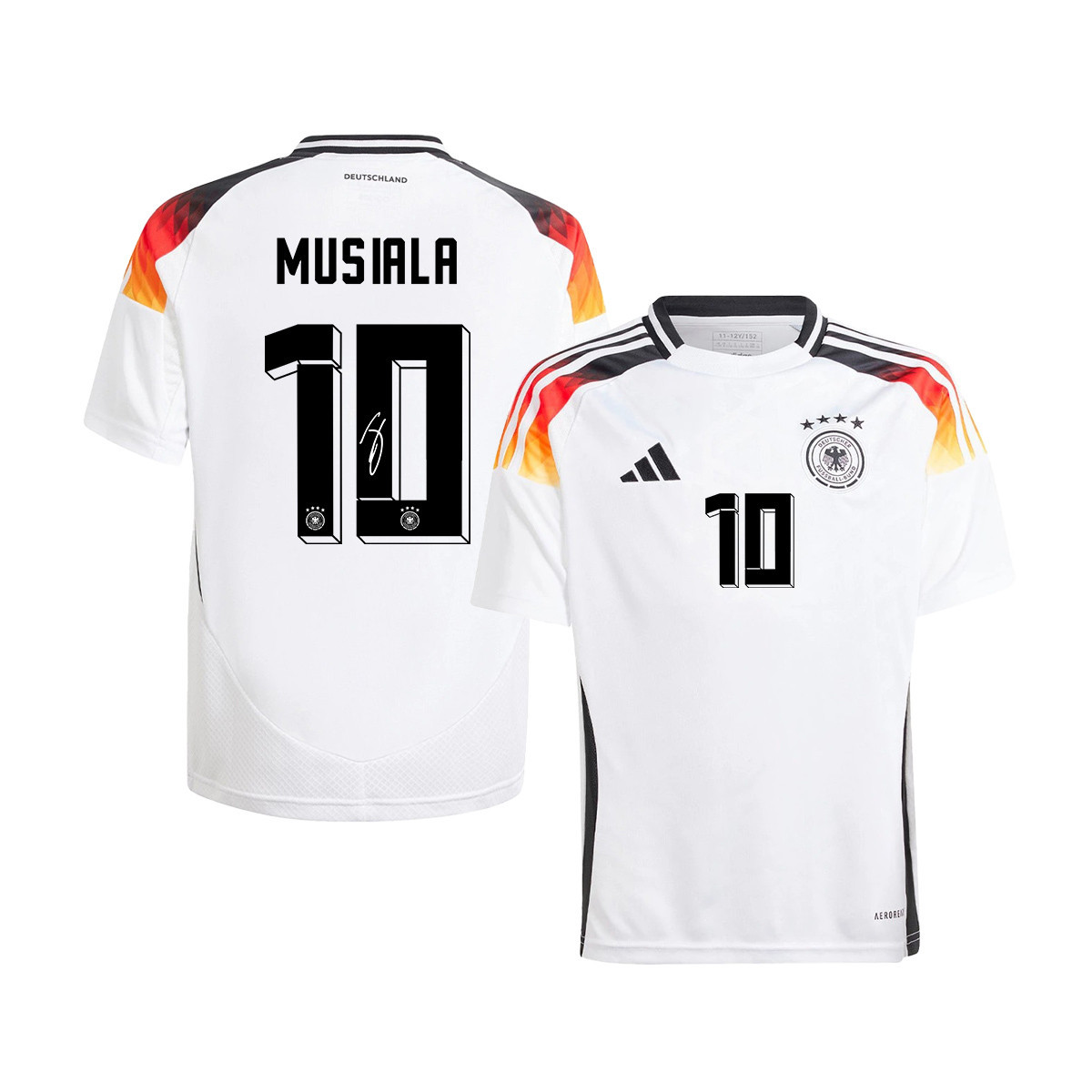 Jamal Musiala 10 Signed Germany National Team 2024/25 YOUTH Jersey Autographed - Home