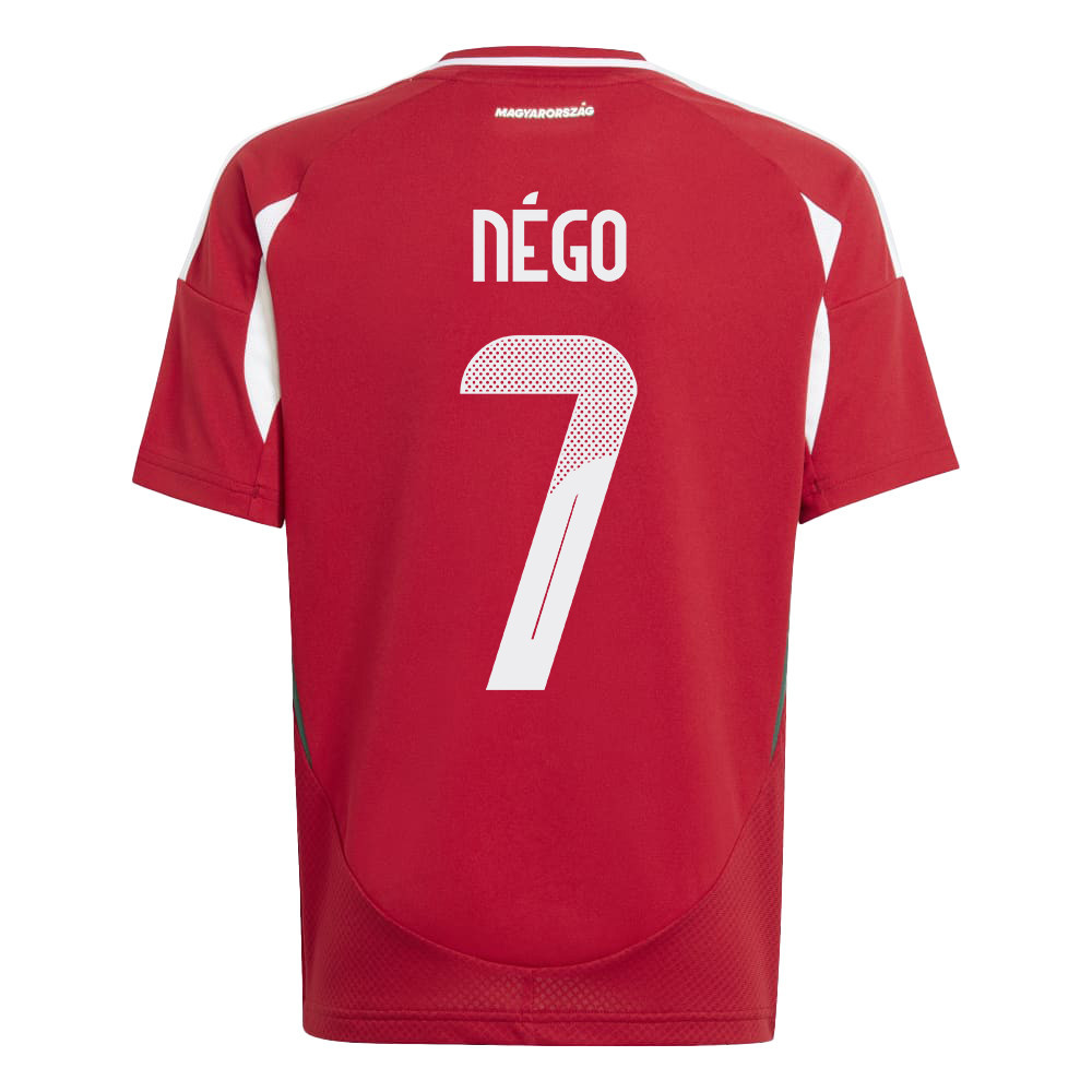 Loïc Négo 7 Hungary National Team 2024/25 Home YOUTH Jersey - Red