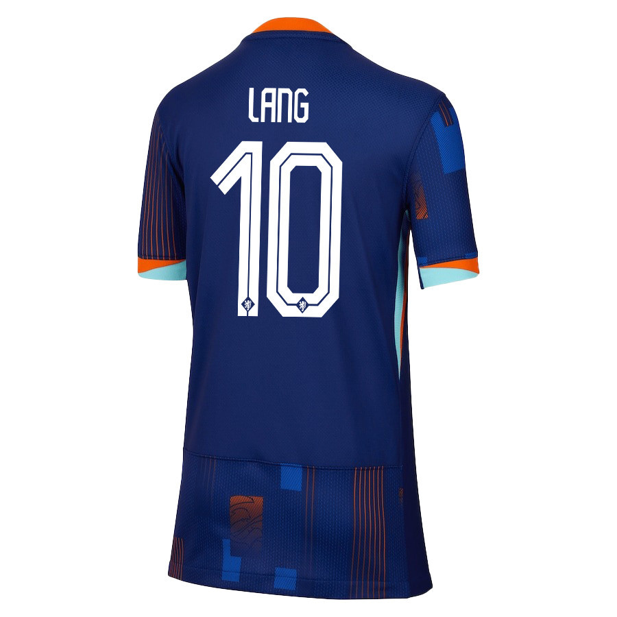 Noa Lang 10 Netherlands National Team 2024/25 Away YOUTH Jersey - Navy