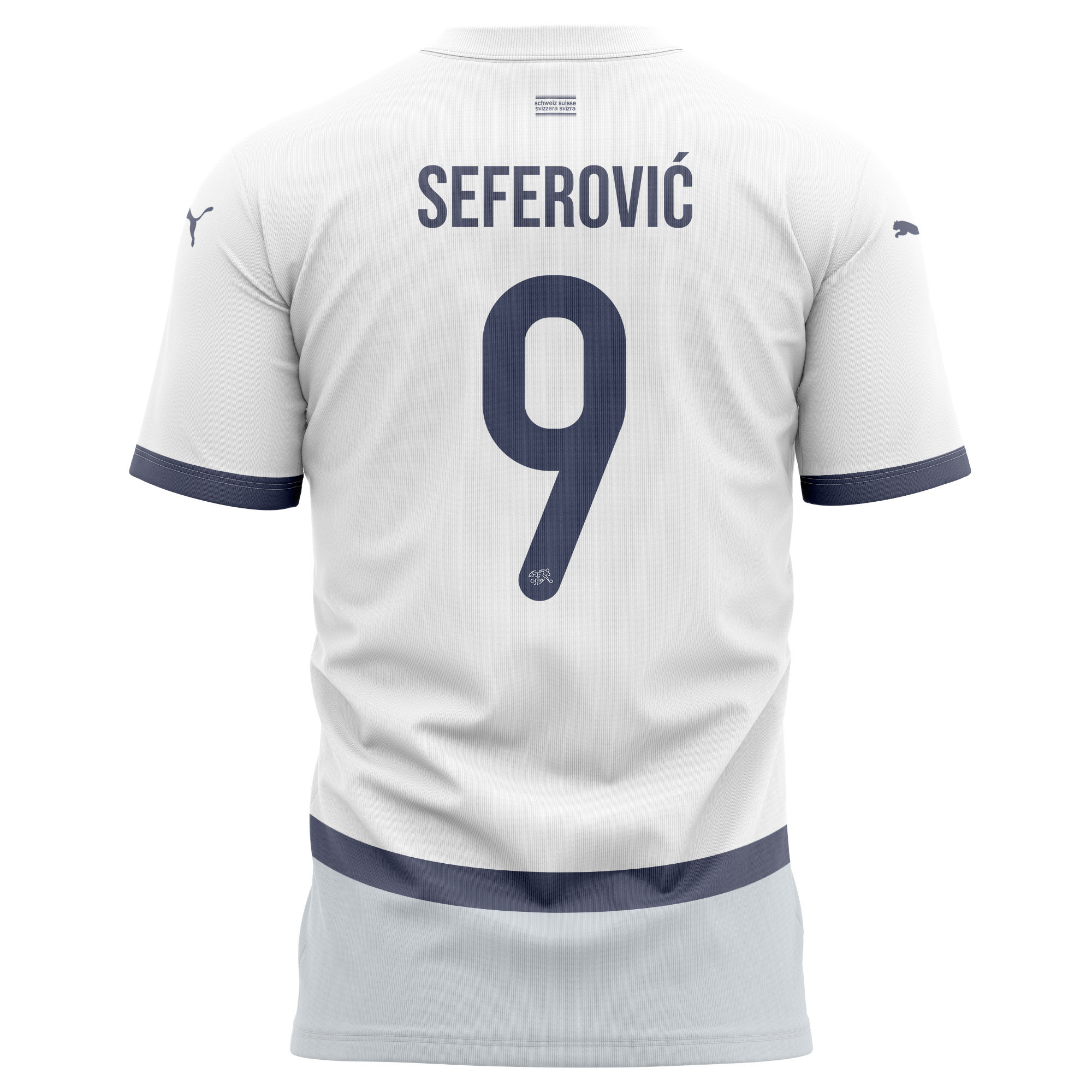 Haris Seferović 9 Switzerland National Team 2024/25 Away Kits AOP T-shirt - White