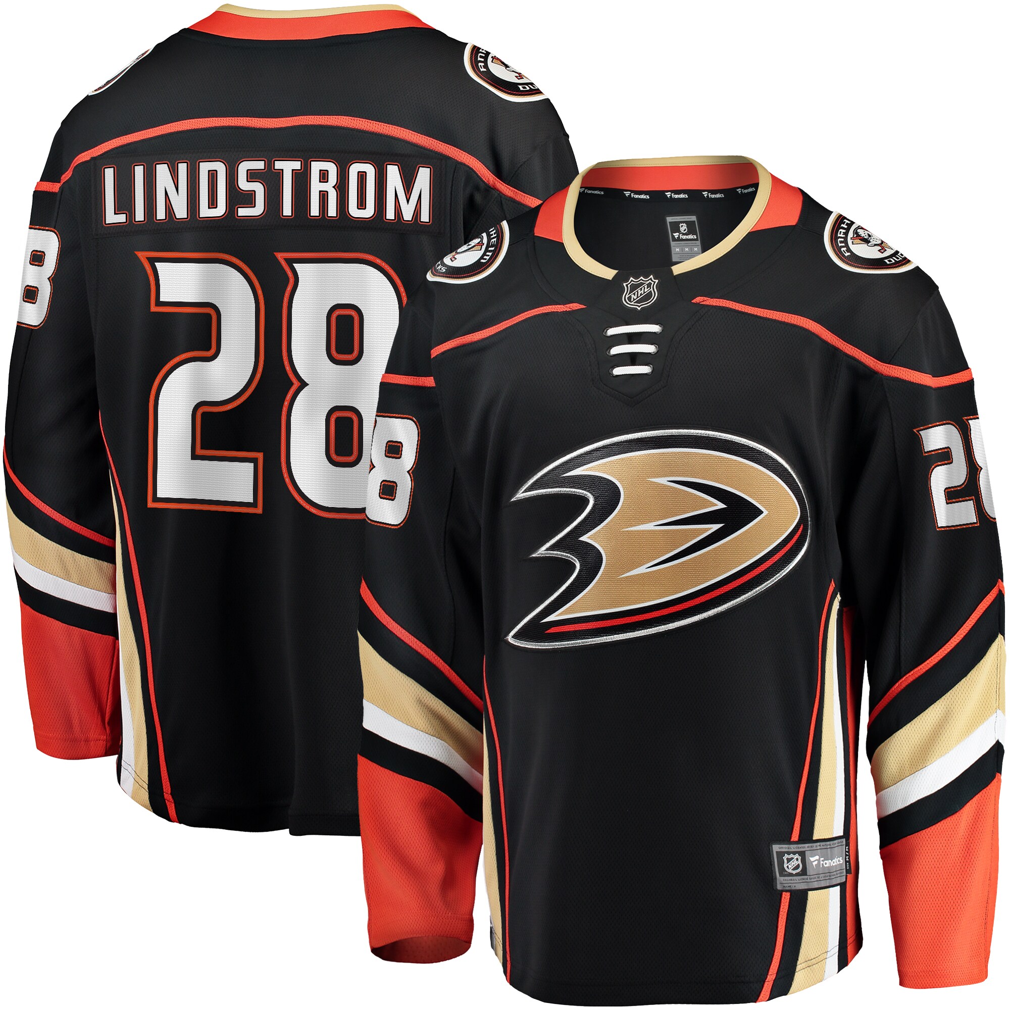 Gustav Lindstrom Anaheim Ducks Fanatics Home Premier Breakaway Player Jersey - Black