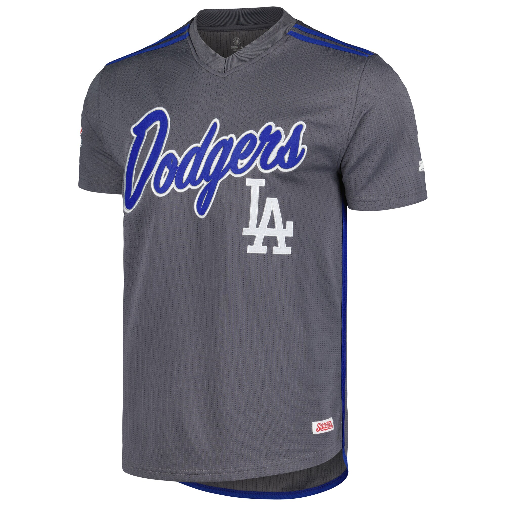 Los Angeles Dodgers Stitches  Team V-Neck Jersey - Charcoal