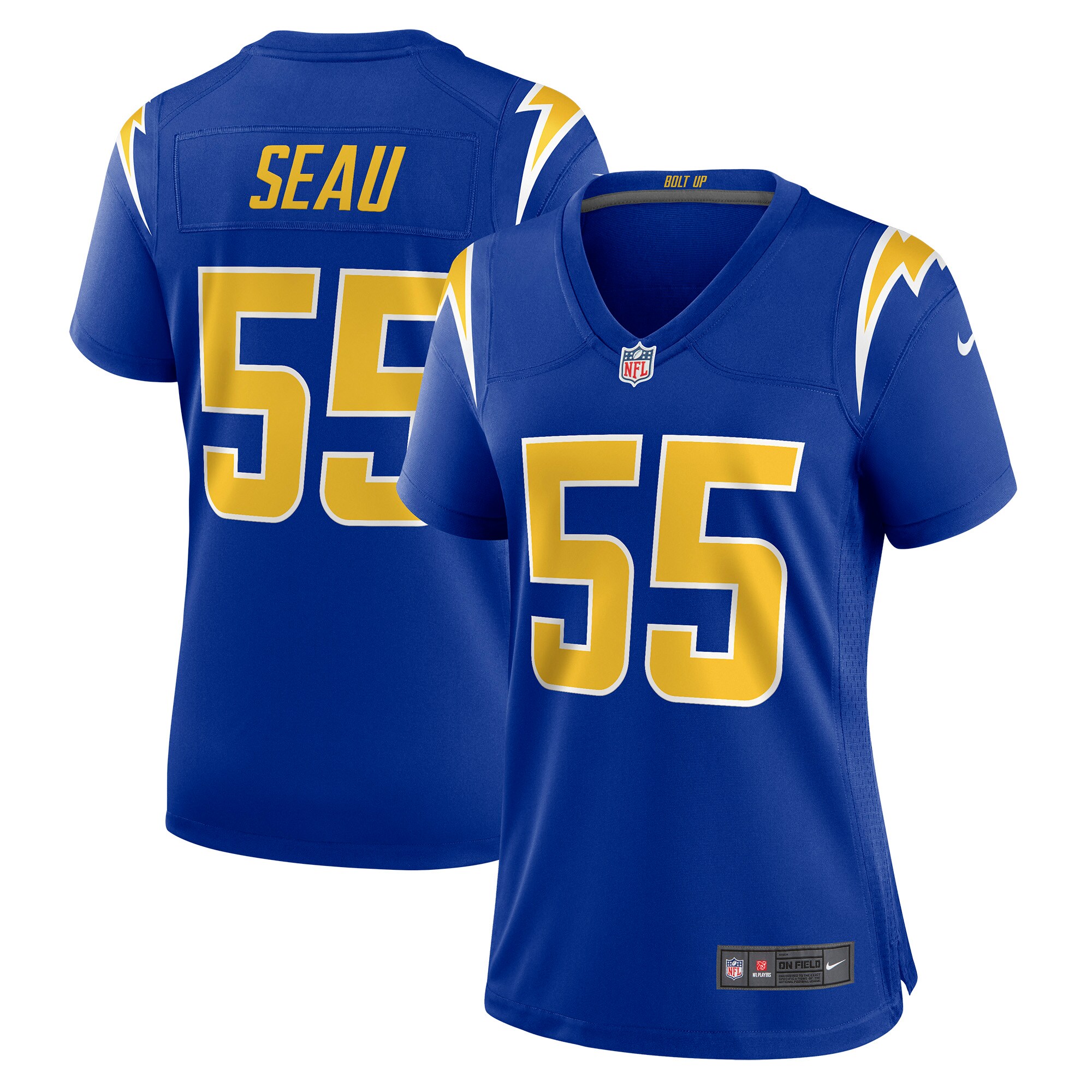 Junior Seau Los Angeles Chargers  Women's Retired Game Jersey - Royal