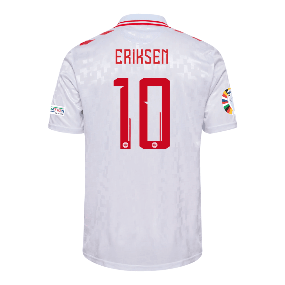 Christian Eriksen 10 Denmark National Team 2024 Away Stadium YOUTH Jersey - White