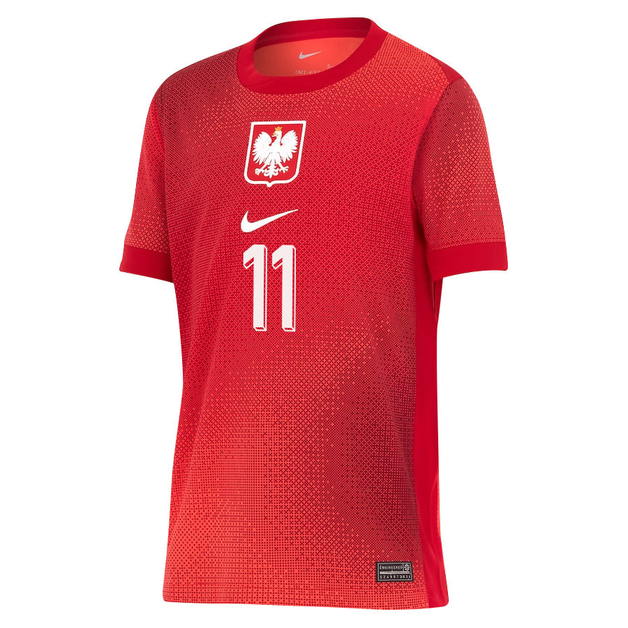 Kamil Grosicki 11 Poland National Team 2024/25 Away YOUTH Jersey - Red