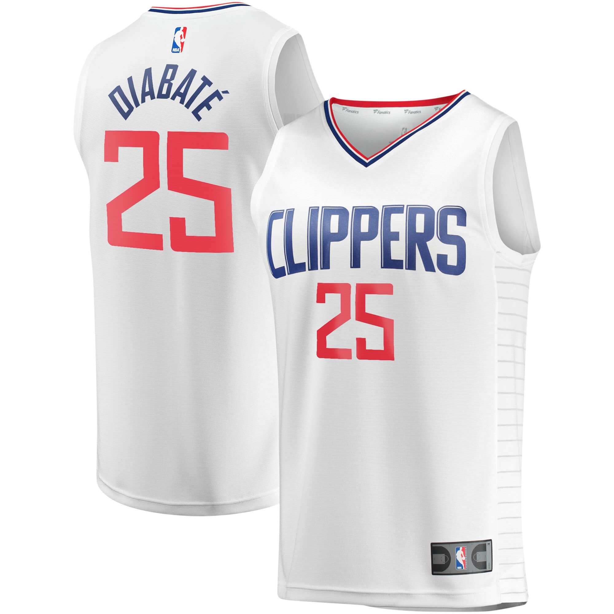 Moussa Diabat\u00c3\u00a9 LA Clippers Fanatics Youth Fast Break Player Jersey - Association Edition - White