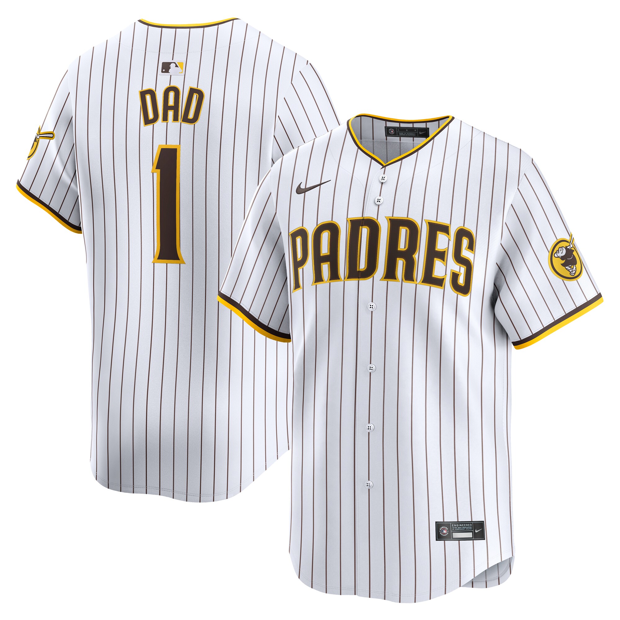 San Diego Padres  #1 Dad Home Limited Jersey - White