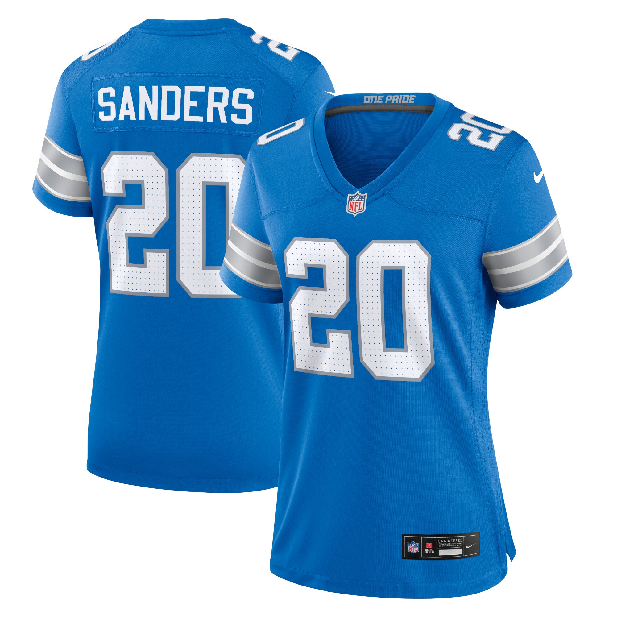 Barry Sanders Detroit Lions  Women's Retired Player Game Jersey - Blue