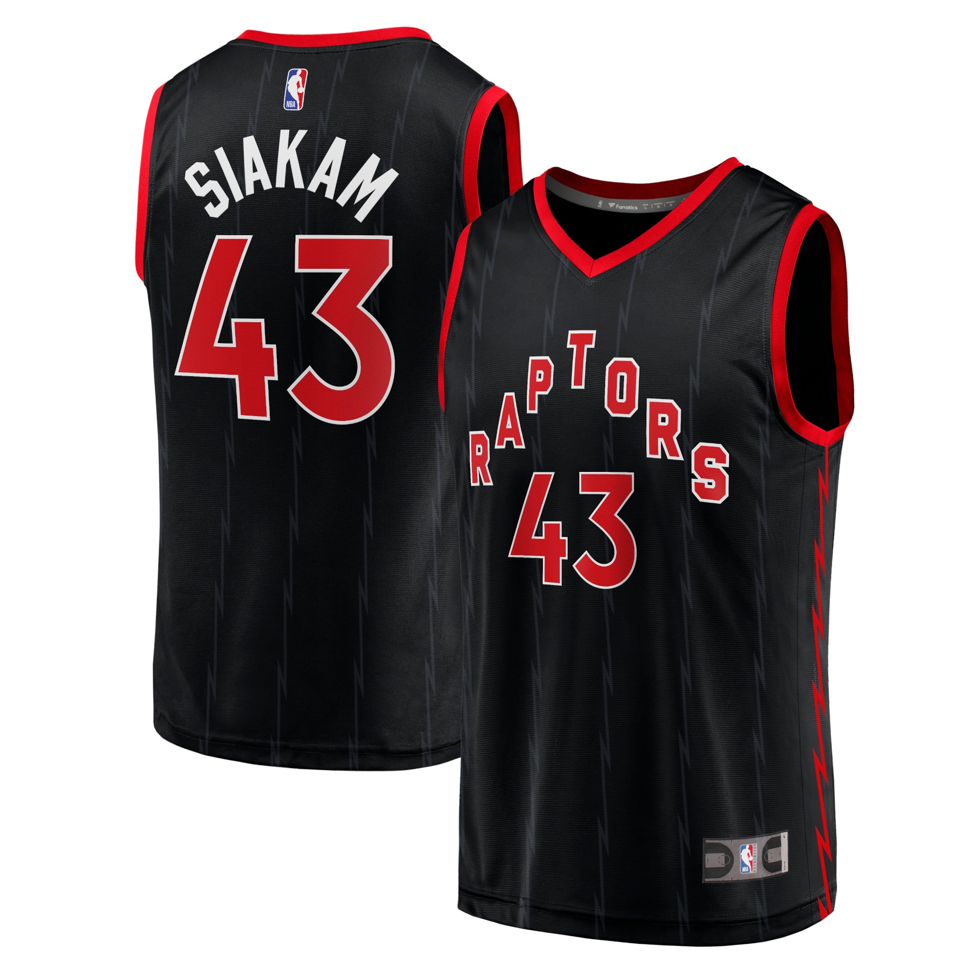 Pascal Siakam Toronto Raptors Fanatics Fast Break Replica Jersey Black - Statement Edition