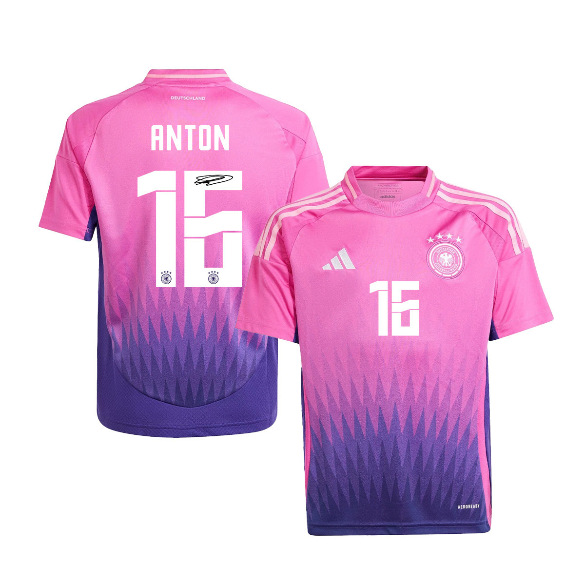 Waldemar Anton 16 Signed Germany National Team 2024/25 YOUTH Jersey Autographed - Away