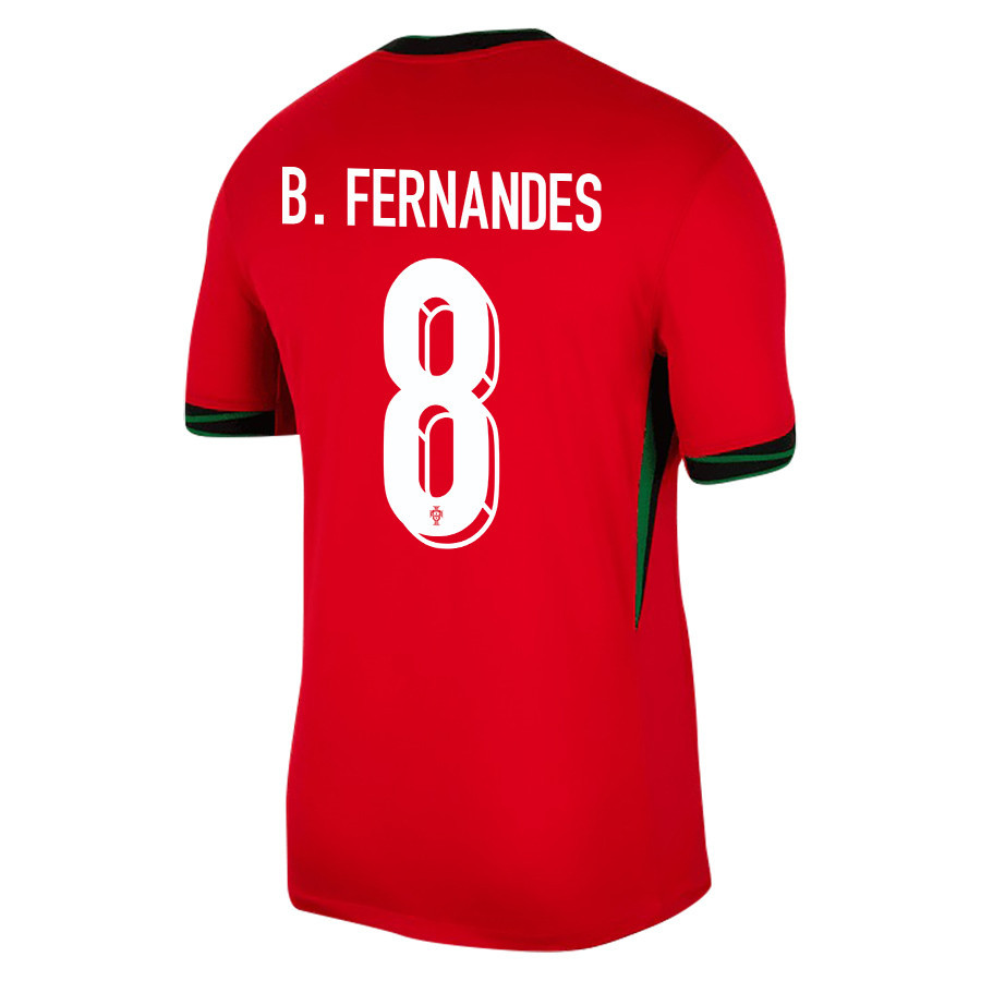 Bruno Fernandes 8 Portugal National Team 2024/25 Home Men Jersey - Red
